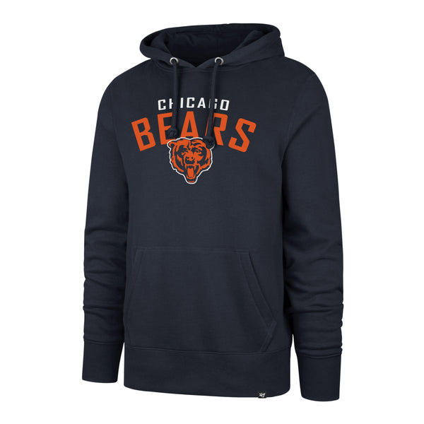 Men's '47 Navy/Orange Chicago Bears Lacer V-Neck Pullover Hoodie