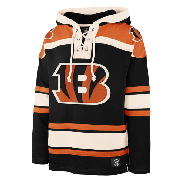 Men's '47 Black Cincinnati Bengals Shortstop Pullover Hoodie