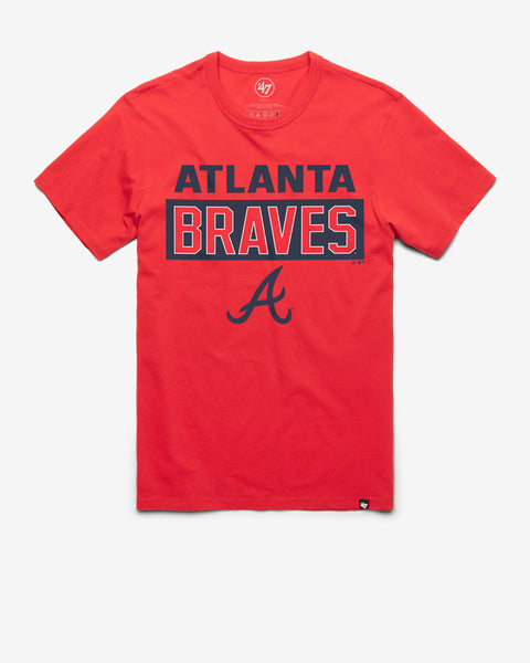 T-Shirt  Mens 47 Brand Atlanta Braves Cooperstown Grit Scrum Tee