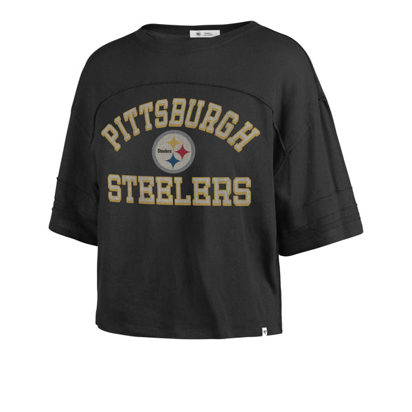 47 Brand / Women's Pittsburgh Steelers White Long Sleeve Raglan