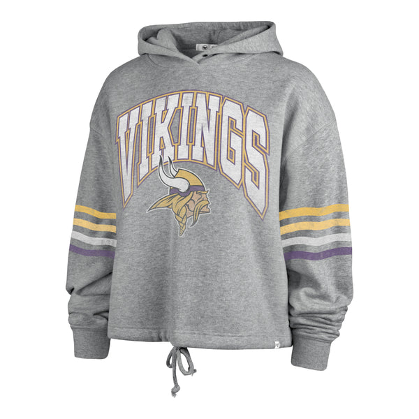 47 Men's Minnesota Vikings Grey Field Franklin Long Sleeve Hooded T-Shirt