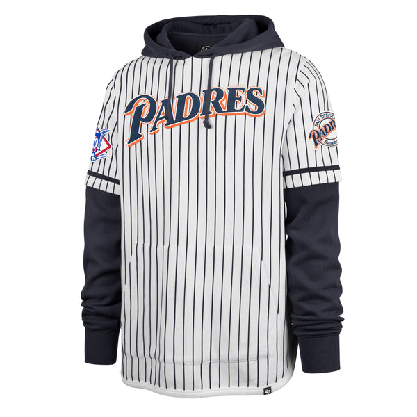 san diego padres cooperstown pinstripe double header '47 shortstop pullover  hood