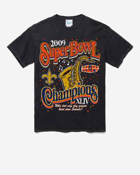 Super Bowl XLIV (44) Champions New Orleans Saints T Shirt - Mens Gray Small