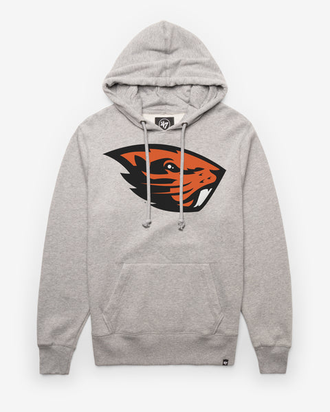 47 Cleveland Browns Mens Grey Throwback Headline Long Sleeve Hoodie