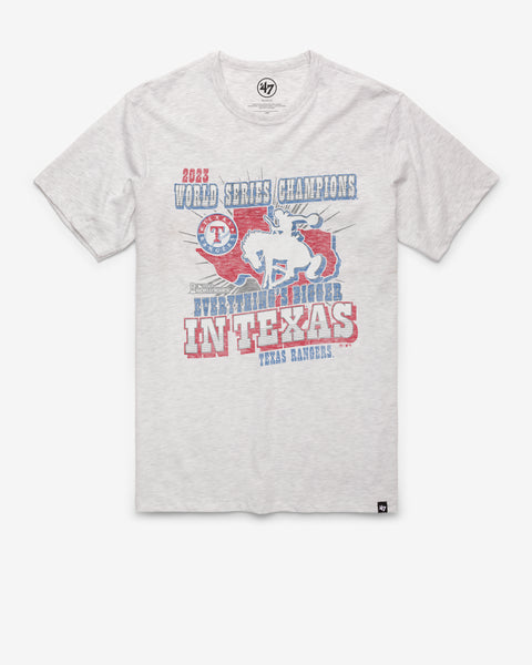 Texas Rangers 2023 World Series Champs '47 Franklin T-Shirt in Relay Grey | Size Medium | 47 Brand