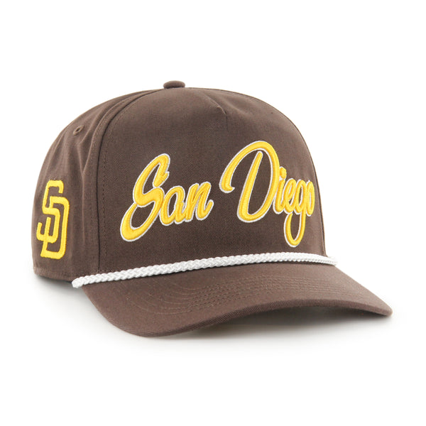 47 San Diego Padres Mens Womens No Shot Captain Adjustable Snapback Brown  Yellow Hat,One Size