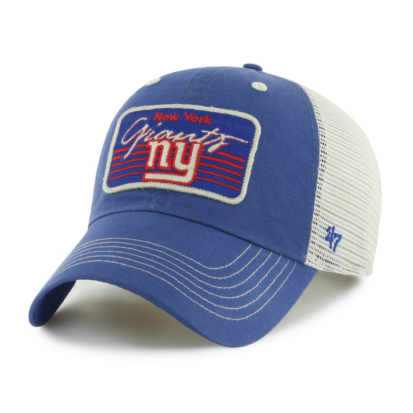 Men's '47 Royal/Natural New York Giants Five Point Trucker Clean Up Adjustable Hat