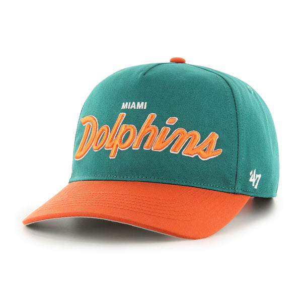 Mitchell & Ness Miami Dolphins Throwback XL Logo 2T Snapback Hat -  Aqua/Orange