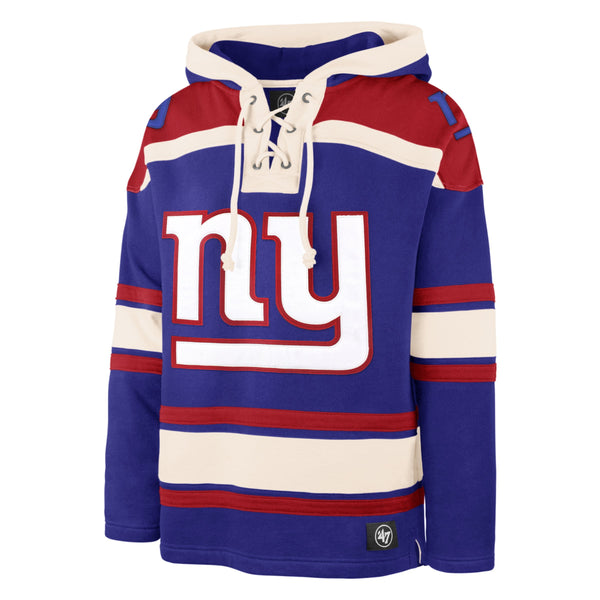 New York Giants Men's 47 Brand Blue Pullover Jersey Hoodie - Small