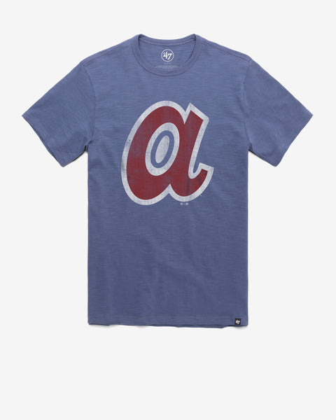 Atlanta Braves Red Iconic Cotton Strong Stencil T-Shirt by Fanatics
