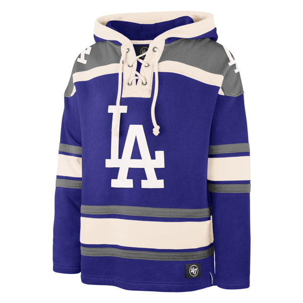 47 Brand LA Dodgers Pullover Hoodie In Black With Chest And Back Print for  Men