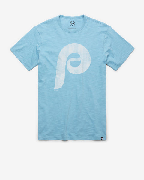 Philadelphia Phillies L Powder Blue DISTRESSED T Shirt Tee