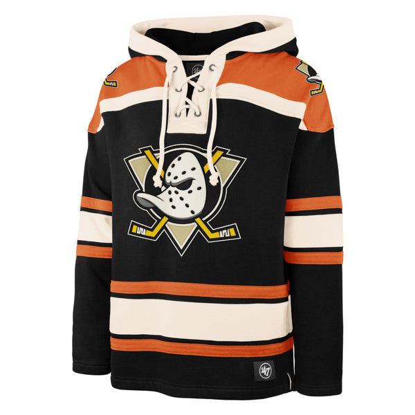 CMM Anaheim Mighty Ducks Sweatshirt Pullover L Orange Superior Lacer Hoodie
