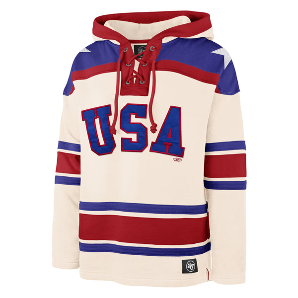 Pittsburgh Penguins '47 Superior Lacer Pullover Hoodie - Cream