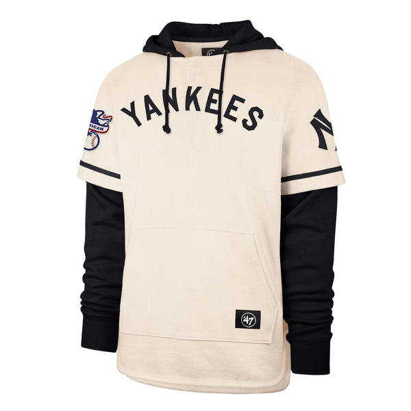 47 Men's New York Yankees Grey Triple Down Franklin Long Sleeve T-Shirt