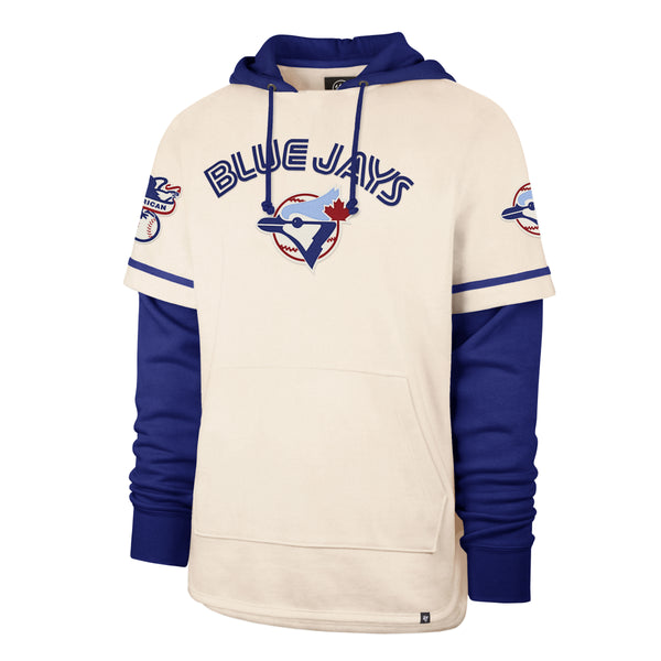 Men's '47 Cream Toronto Blue Jays Heritage Shortstop Jersey Four-Snap Hoodie Size: Extra Large