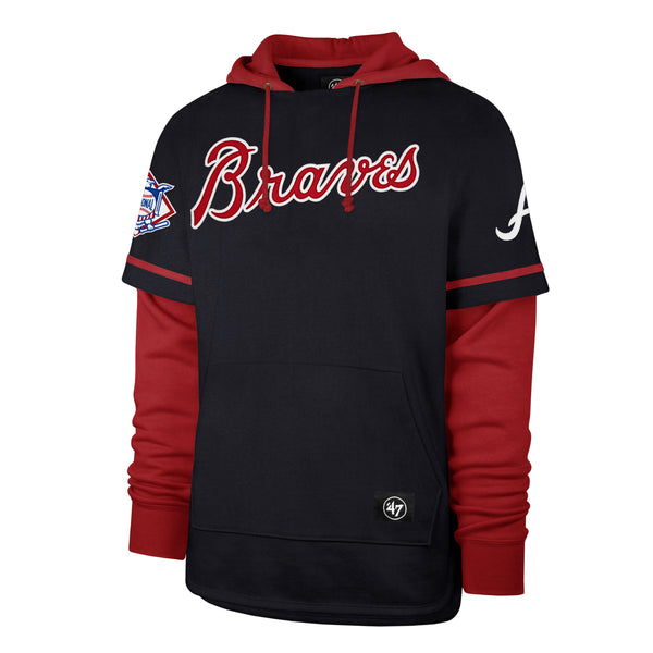 Women's Concepts Sport Navy Atlanta Braves Tri-Blend Mainstream Terry Short Sleeve Sweatshirt Top Size: Medium