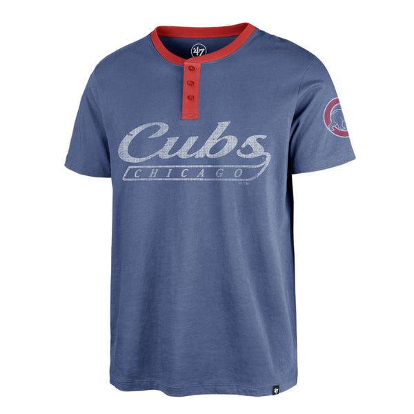 Chicago Cubs West End '47 Henley Tee, XL / Cadet Blue / A | '47 Brand