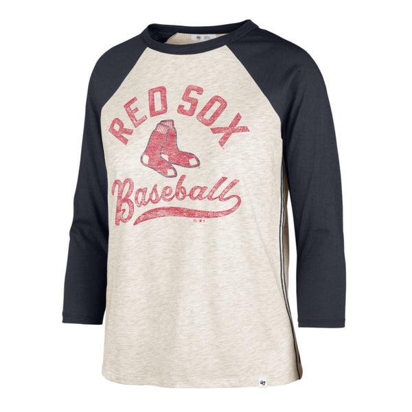 Boston Red Sox Kids 47 Brand White Wash Raglan T-Shirt Tee - XL