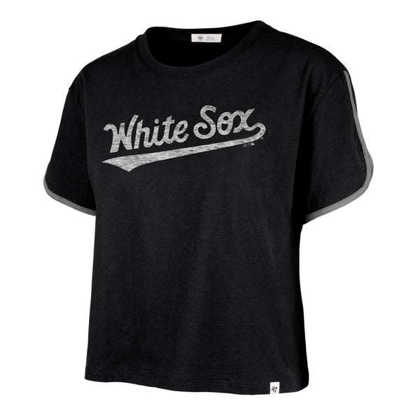 Chicago White Sox MLB Womens Distressed Wordmark Crop Top