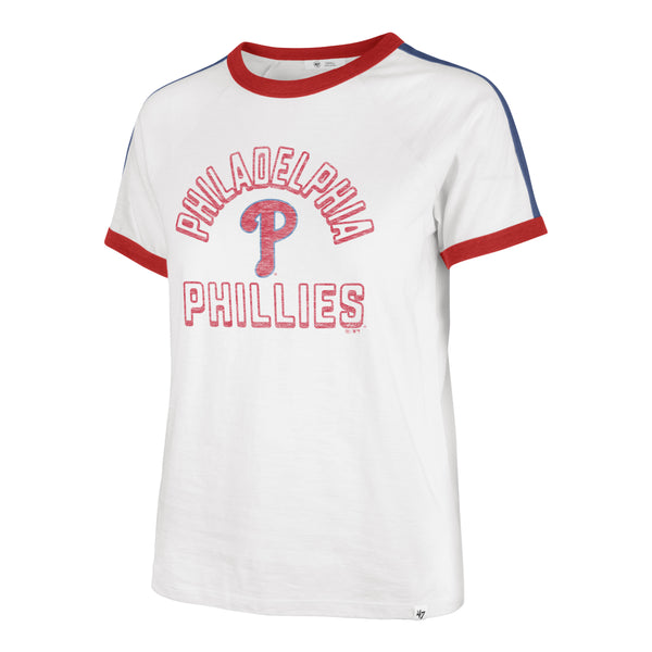 Men's Stitches White Philadelphia Phillies Cooperstown Collection Wordmark V -Neck Jersey