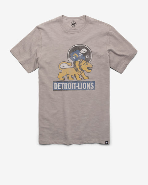 Detroit Lions 47 Brand Women Wolf Grey Soft Cotton V-Neck Scrum T-Shirt