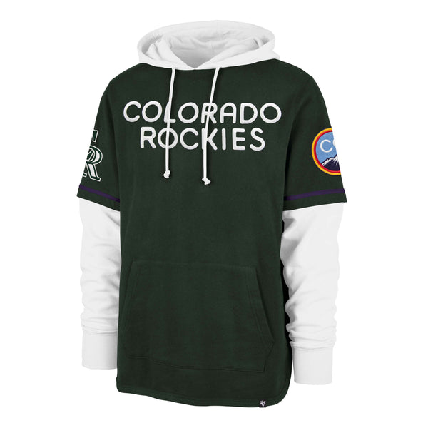 New NHL Colorado Rockies old time jersey style mid weight cotton hoodie men  S