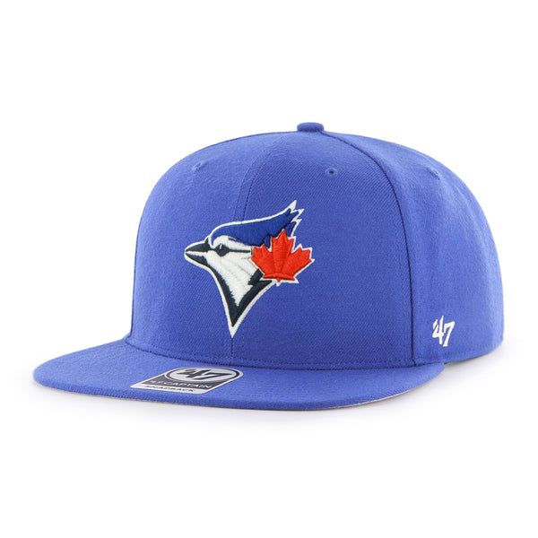 47 Brand Flat Brim Mascot Logo Toronto Blue Jays MLB Sure Shot Blue  Snapback Cap