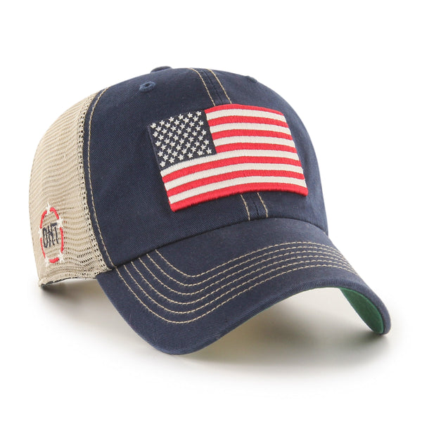 Men's Milwaukee Brewers '47 Navy/White Flag Fill Trucker Snapback Hat