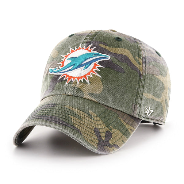 Men's '47 Camo Miami Dolphins Woodland Clean Up Adjustable Hat