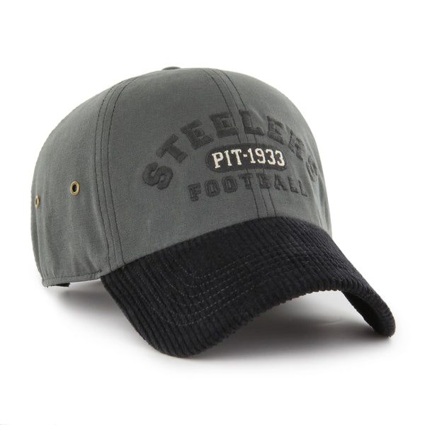 Pittsburgh Steelers 1933 Adjustable Corduroy Cap (Charcoal)