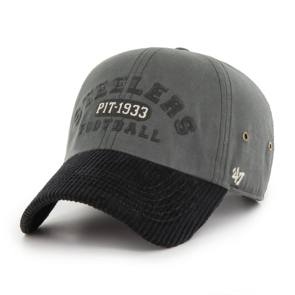 Pittsburgh Steelers 1933 Adjustable Corduroy Cap (Charcoal)