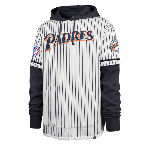 SAN DIEGO PADRES COOPERSTOWN PINSTRIPE DOUBLE HEADER '47 SHORTSTOP PULLOVER HOOD