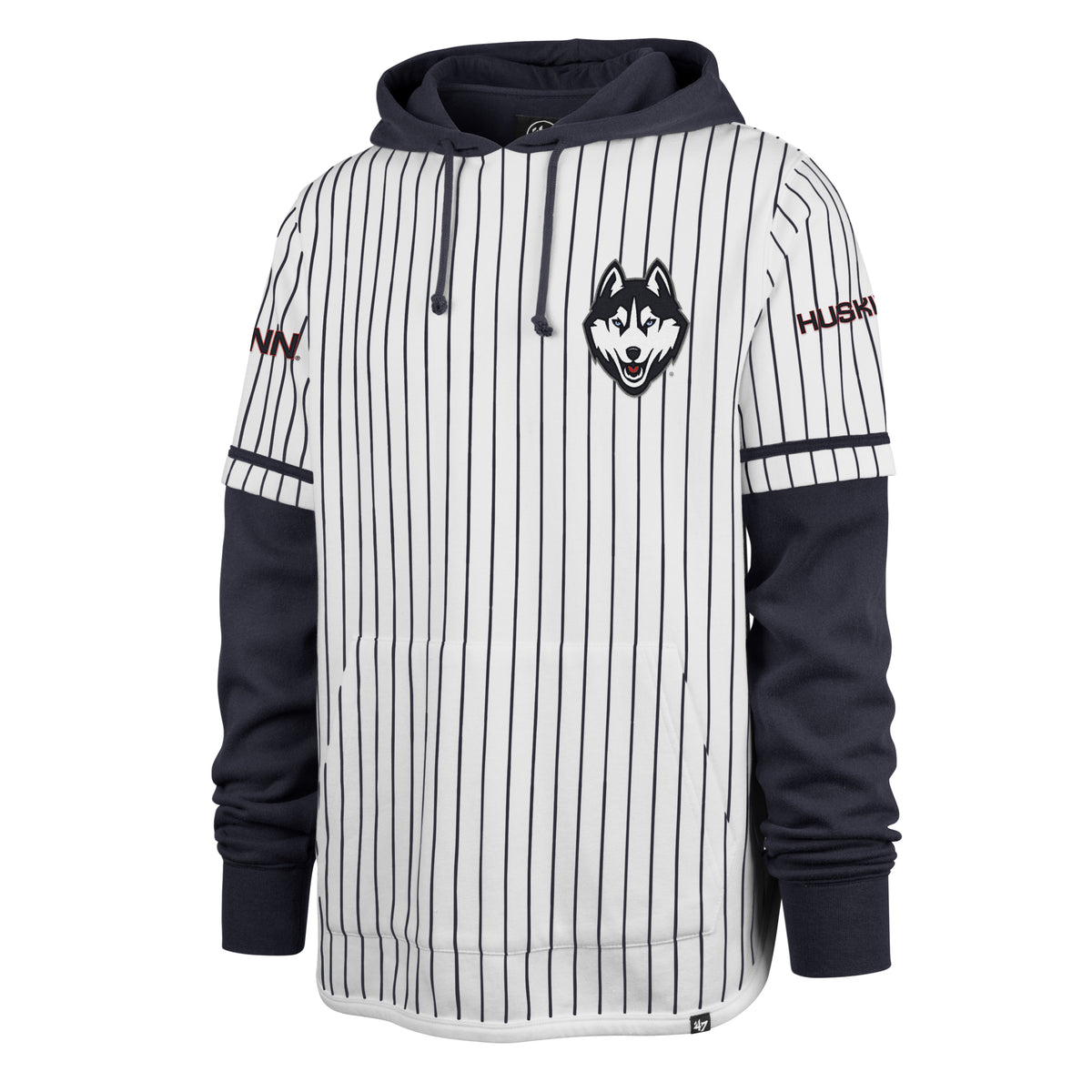 CONNECTICUT HUSKIES UCONN PINSTRIPE '47 SHORTSTOP PULLOVER HOOD