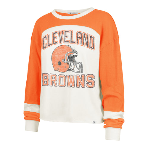 CLEVELAND BROWNS HISTORIC GRIDIRON CURVE '47 TONI LONG SLEEVE TEE WOMENS