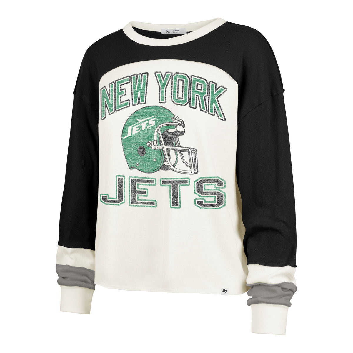 NEW YORK JETS HISTORIC GRIDIRON CURVE '47 TONI LONG SLEEVE TEE WOMENS