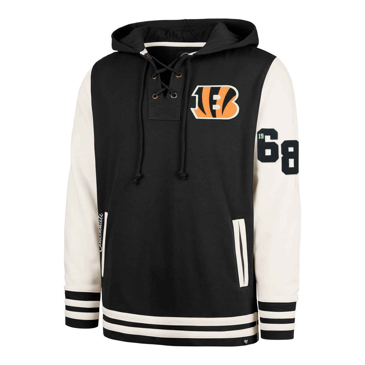 CINCINNATI BENGALS LETTERMAN FIELD LATERAL '47 LACER HOOD