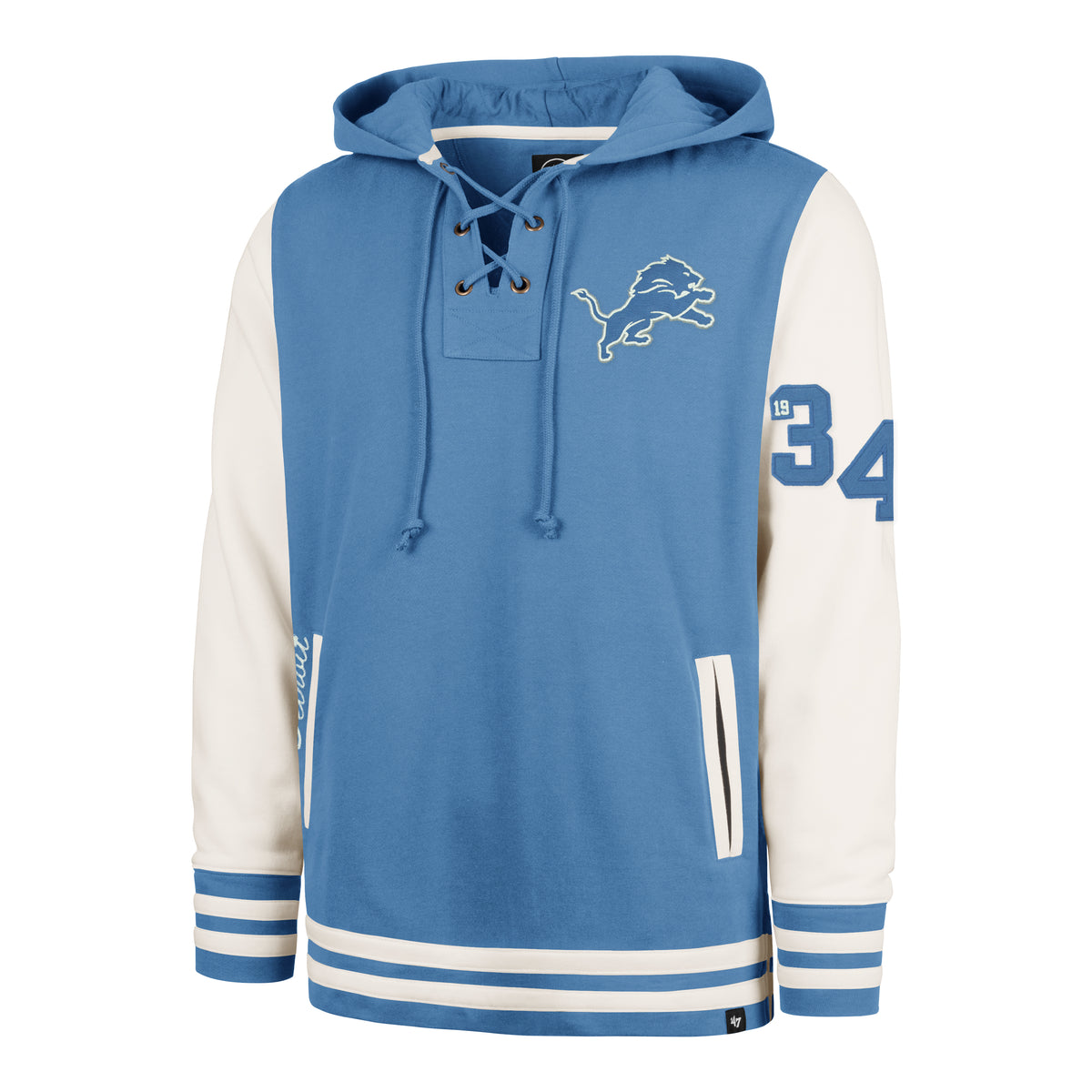 DETROIT LIONS LETTERMAN FIELD LATERAL '47 LACER HOOD