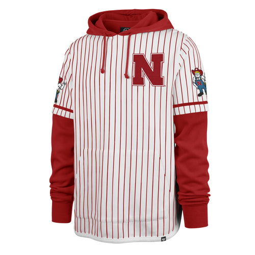 NEBRASKA CORNHUSKERS PINSTRIPE '47 SHORTSTOP PULLOVER HOOD