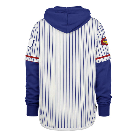 KANSAS JAYHAWKS PINSTRIPE '47 SHORTSTOP PULLOVER HOOD