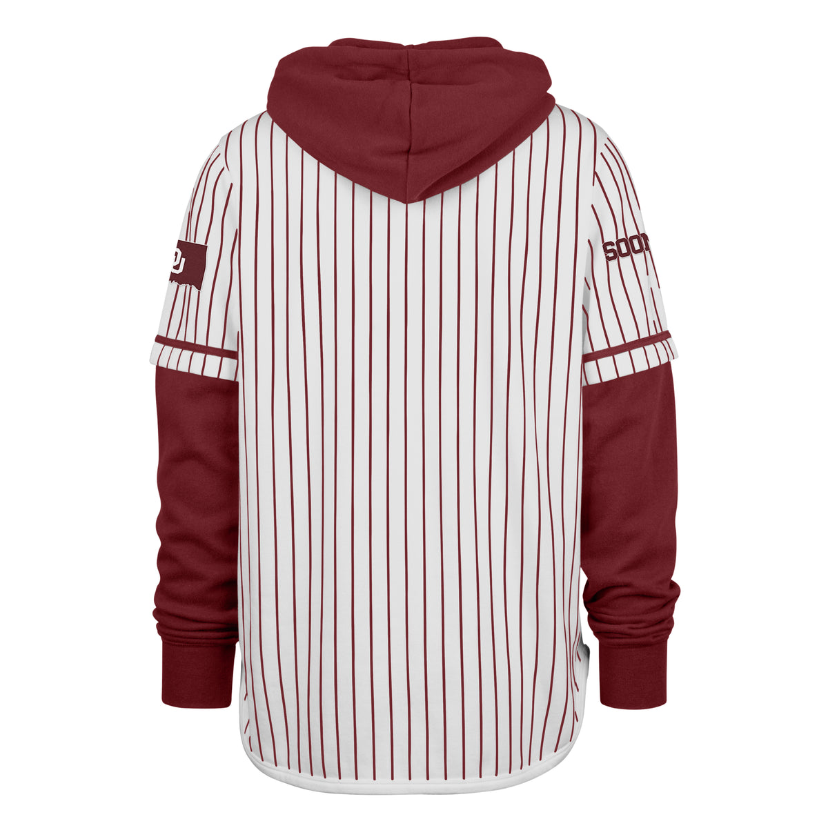 OKLAHOMA SOONERS PINSTRIPE '47 SHORTSTOP PULLOVER HOOD