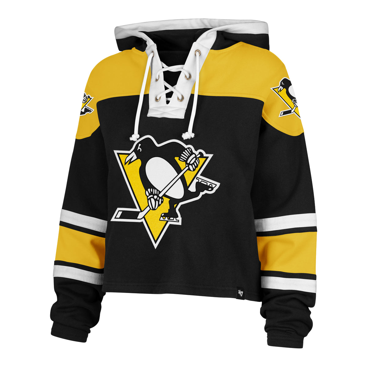 PITTSBURGH PENGUINS CROPPED SUPERIOR '47 LACER HOOD WOMENS