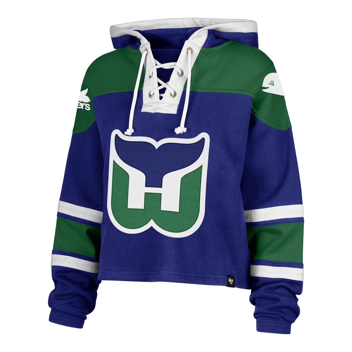 HARTFORD WHALERS VINTAGE CROPPED SUPERIOR '47 LACER HOOD WOMENS