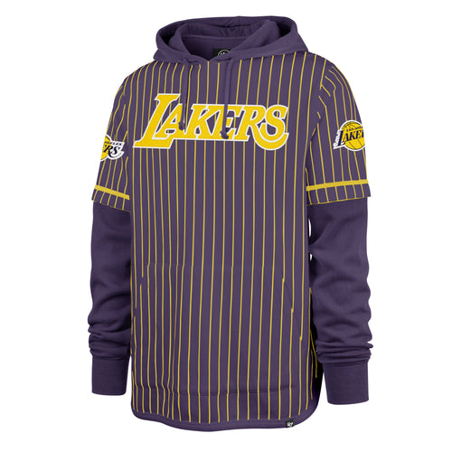 LOS ANGELES LAKERS PINSTRIPE '47 SHORTSTOP PULLOVER HOOD