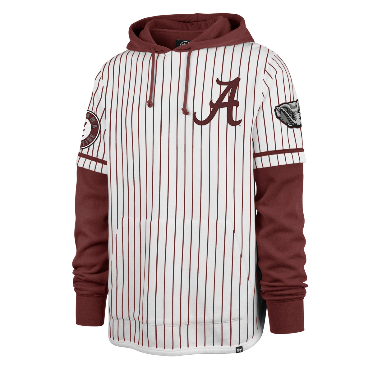 ALABAMA CRIMSON TIDE PINSTRIPE '47 SHORTSTOP PULLOVER HOOD