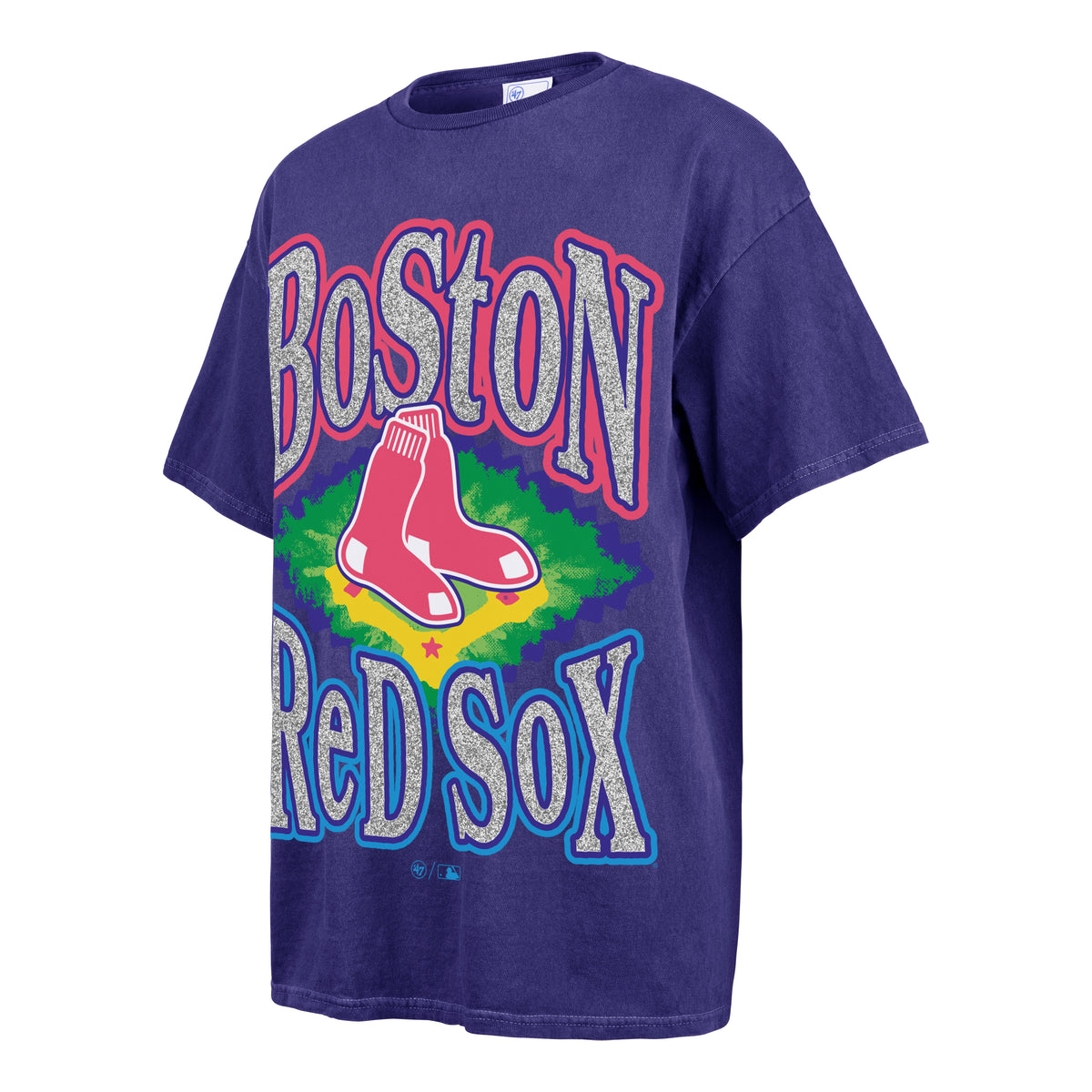 BOSTON RED SOX FLASHING LIGHTS VINTAGE '47 BOYFRIEND TEE WOMENS