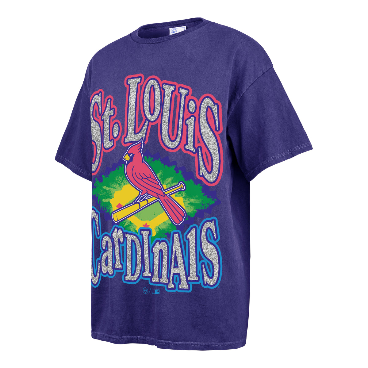 ST. LOUIS CARDINALS FLASHING LIGHTS VINTAGE '47 BOYFRIEND TEE WOMENS