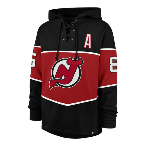 NEW JERSEY DEVILS JACK HUGHES '47 RUN POINT LACER HOOD