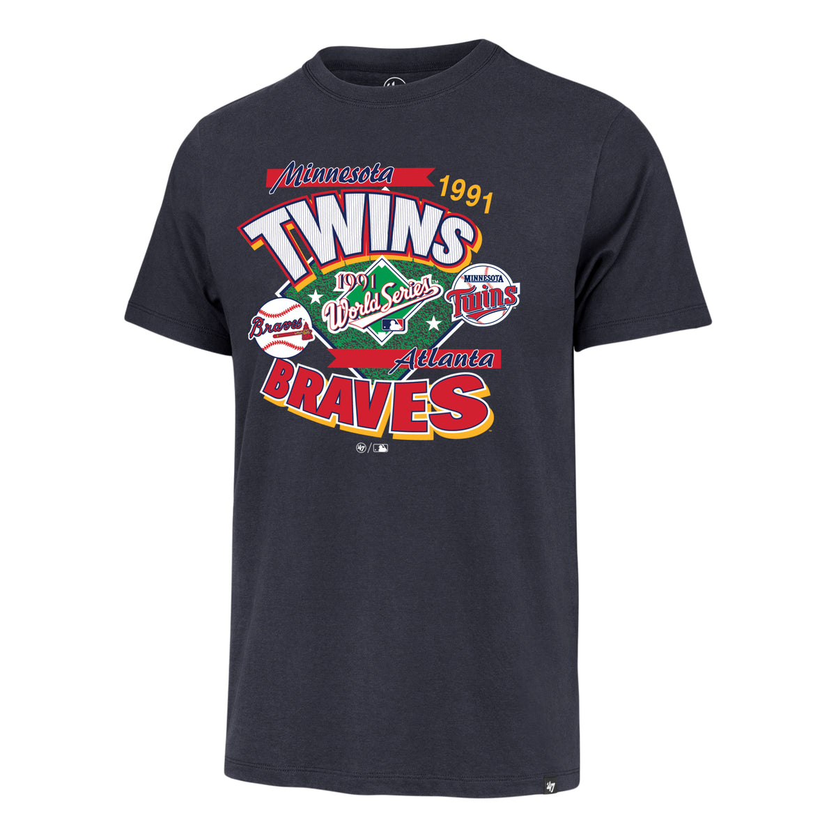 ATLANTA BRAVES VS. MINNESOTA TWINS DUELING WORLD SERIES '47 FRANKLIN TEE