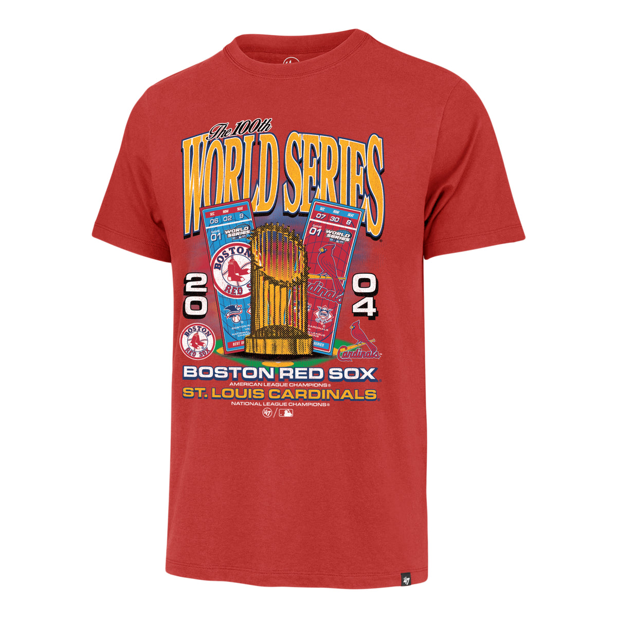 BOSTON RED SOX VS. ST. LOUIS CARDINALS DUELING WORLD SERIES '47 FRANKLIN TEE